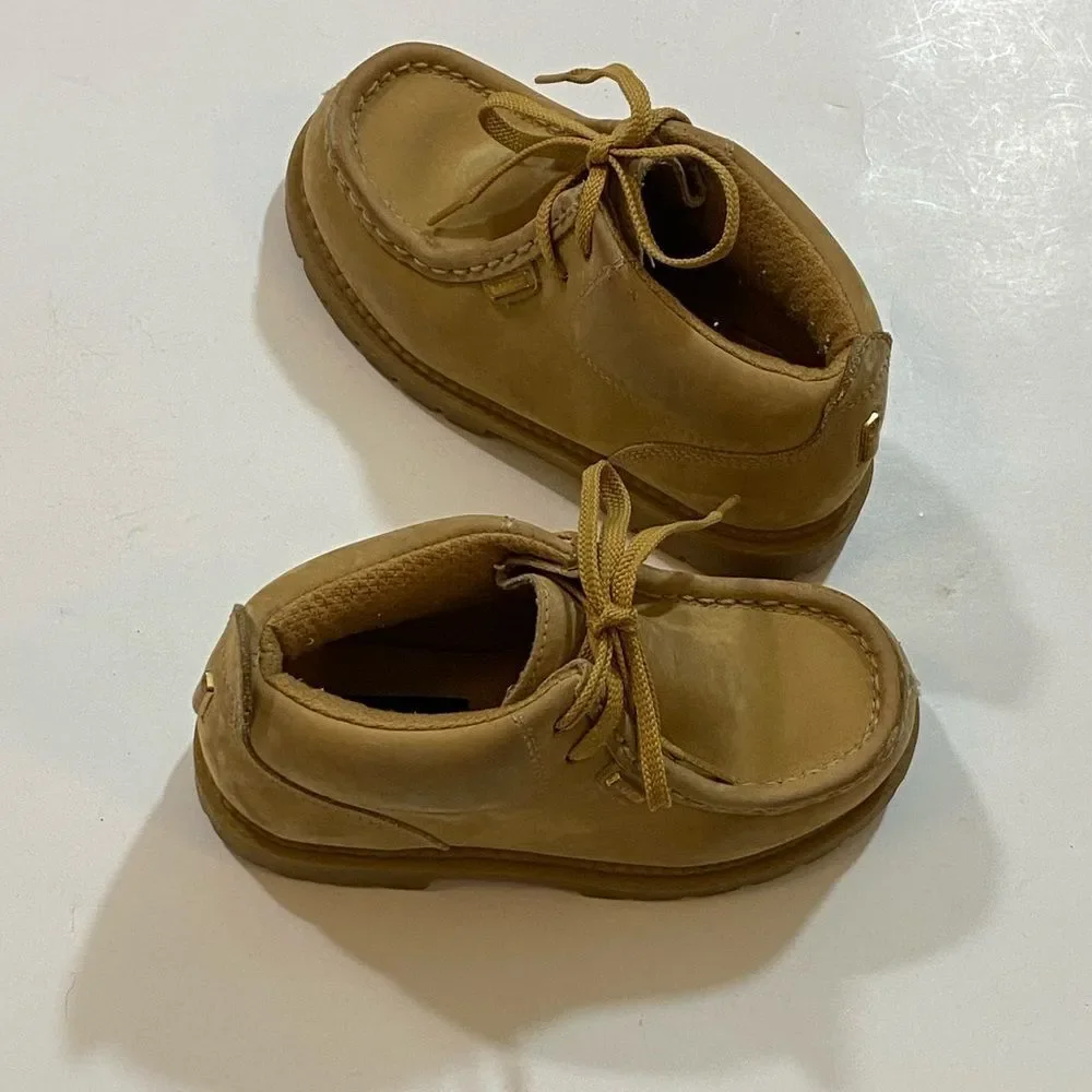 Tan Moccasin Shoes with Classic Design Kids Size 10C